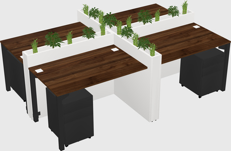 Rectangular shared desk