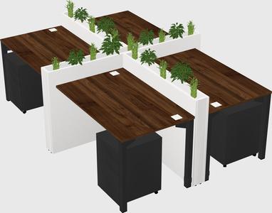 Rectangular shared desk