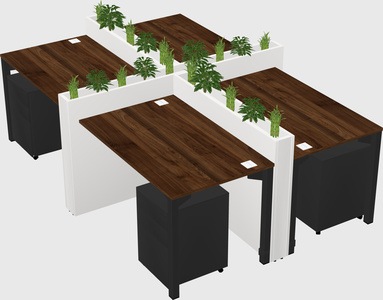 Rectangular shared desk