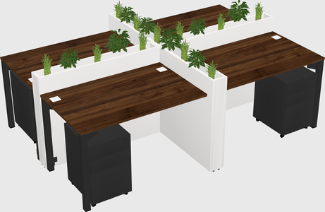 Rectangular shared desk