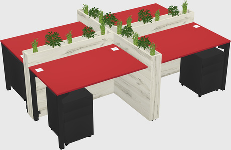 Rectangular shared desk