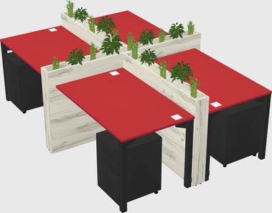 Rectangular shared desk