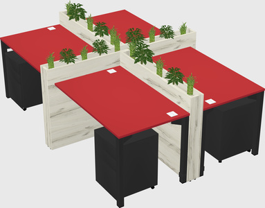 Rectangular shared desk