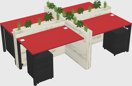 Rectangular shared desk