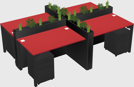 Rectangular shared desk