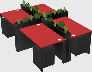 Rectangular shared desk