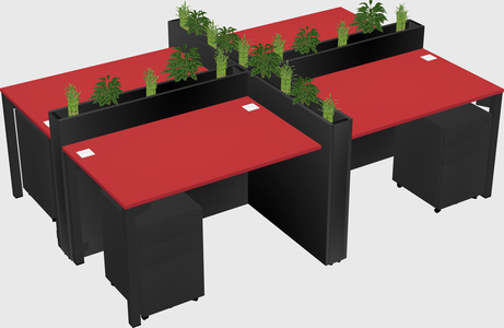 Rectangular shared desk