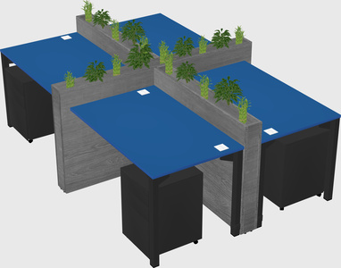 Rectangular shared desk
