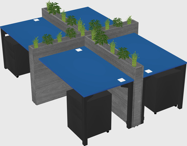 Rectangular shared desk