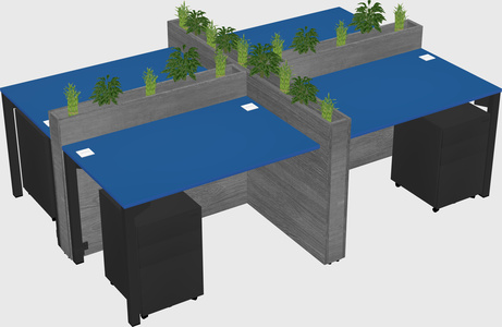 Rectangular shared desk