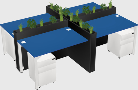 Rectangular shared desk