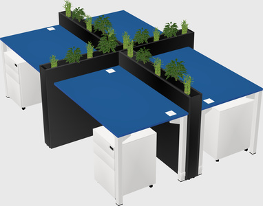 Rectangular shared desk