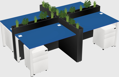 Rectangular shared desk