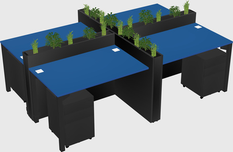 Rectangular shared desk