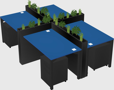 Rectangular shared desk