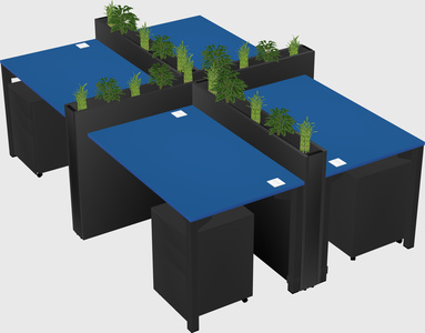 Rectangular shared desk