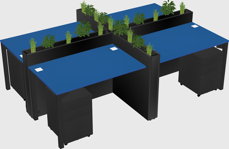 Rectangular shared desk