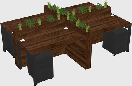 Rectangular shared desk