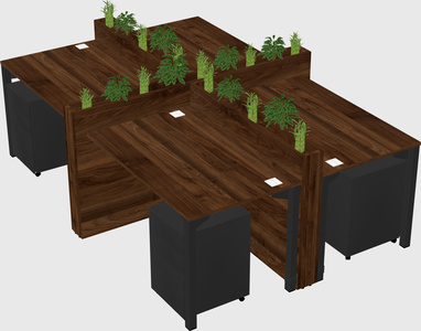 Rectangular shared desk