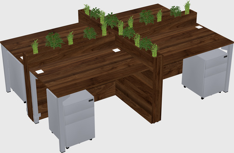 Rectangular shared desk