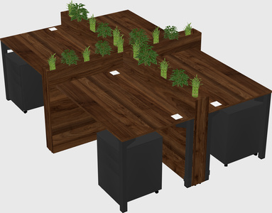 Rectangular shared desk