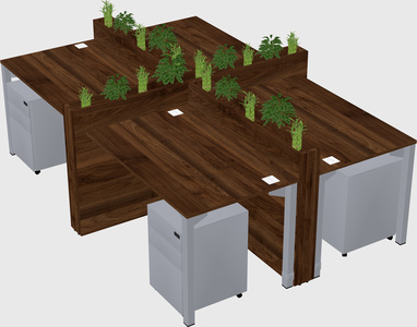 Rectangular shared desk