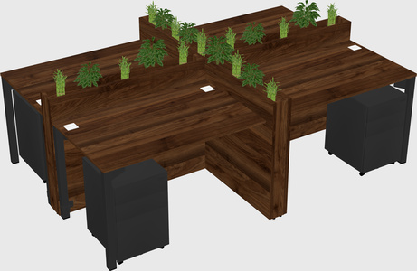 Rectangular shared desk
