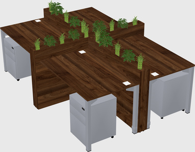 Rectangular shared desk