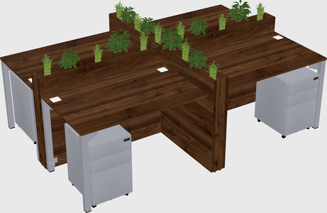 Rectangular shared desk
