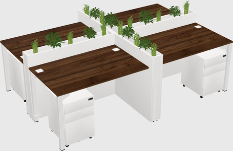 Rectangular shared desk