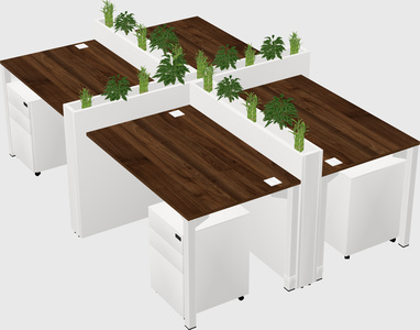 Rectangular shared desk