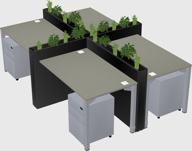Rectangular shared desk