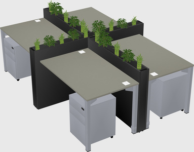 Rectangular shared desk