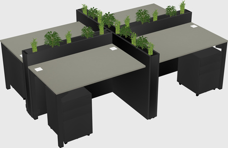 Rectangular shared desk