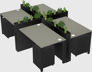 Rectangular shared desk