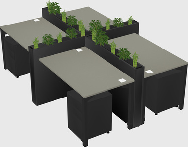 Rectangular shared desk