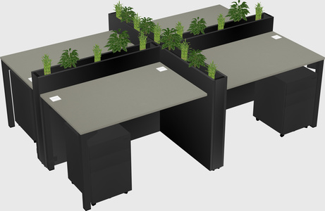 Rectangular shared desk