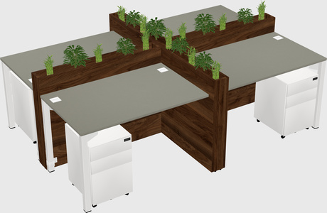 Rectangular shared desk