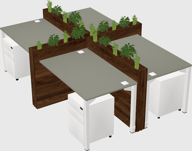 Rectangular shared desk