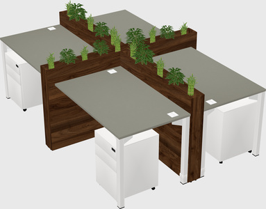Rectangular shared desk
