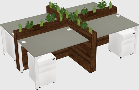 Rectangular shared desk
