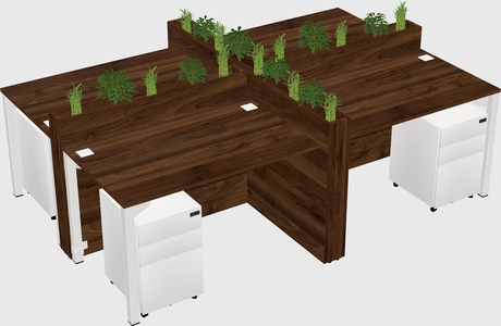 Rectangular shared desk