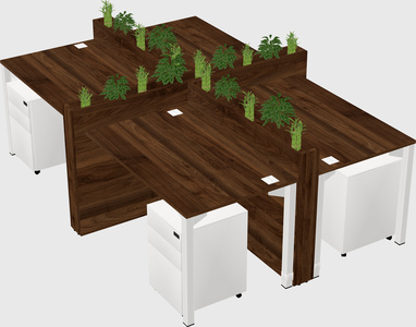 Rectangular shared desk