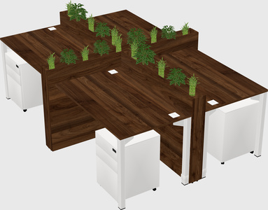 Rectangular shared desk