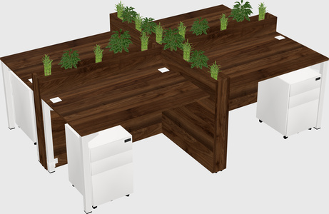 Rectangular shared desk