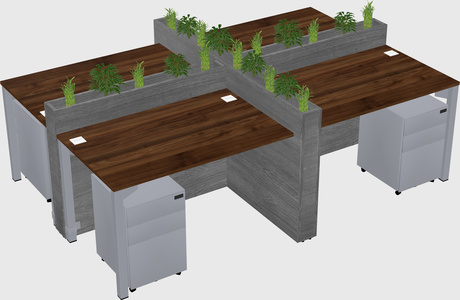 Rectangular shared desk