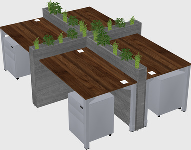 Rectangular shared desk