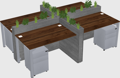 Rectangular shared desk