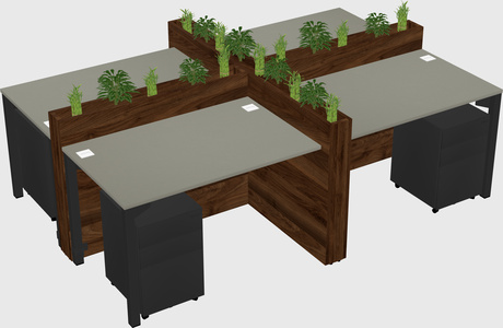 Rectangular shared desk