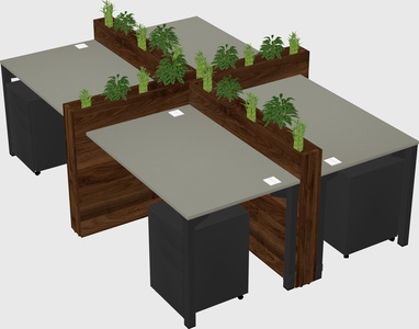 Rectangular shared desk